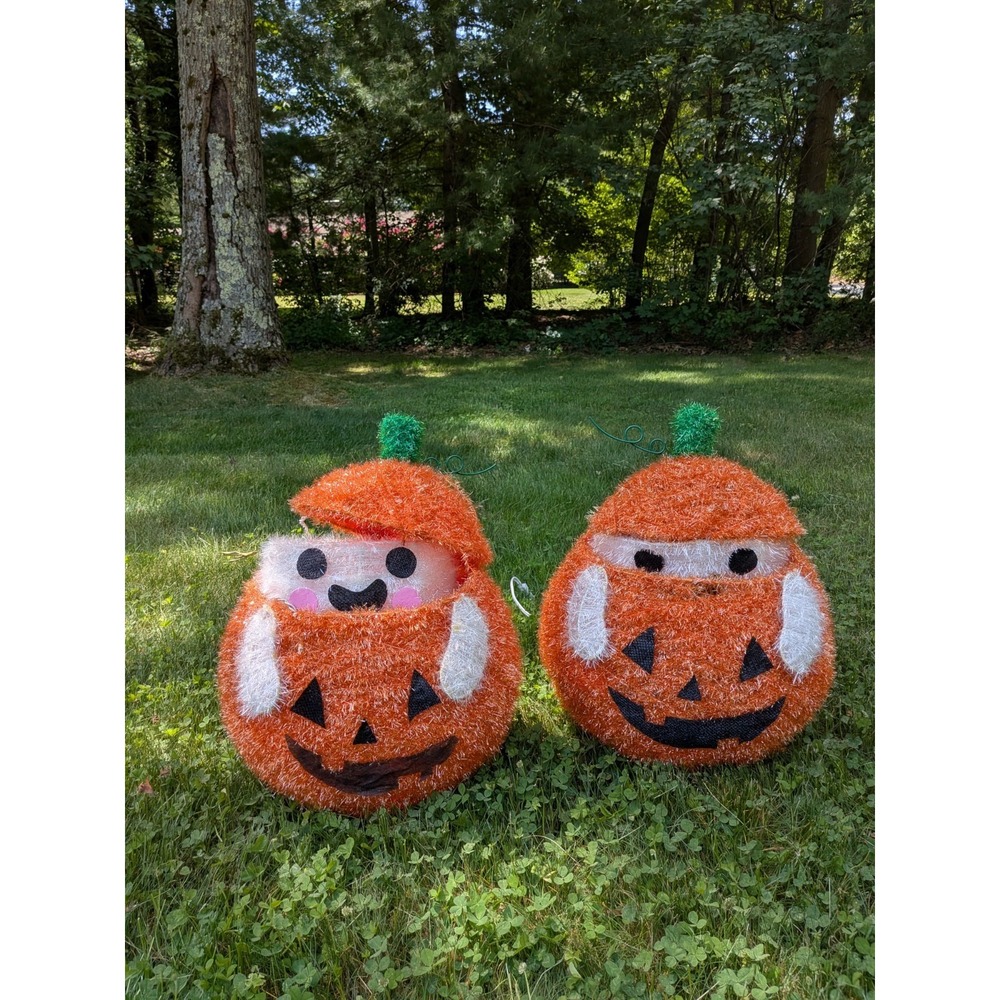 2 Target Hyde and Eek Halloween Animated 18" Ghost In Pumpkin Tinsel 2021 READ